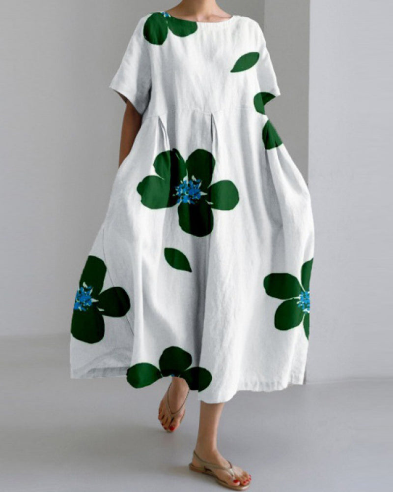 Sommerkleid mit Print und kurzen Ärmeln