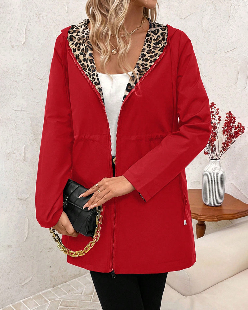 Elena | Wendbarer Damenmantel mit Leopardenprint