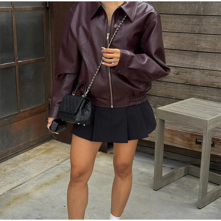 Anna | Klassische Jacke in Burgunderrot