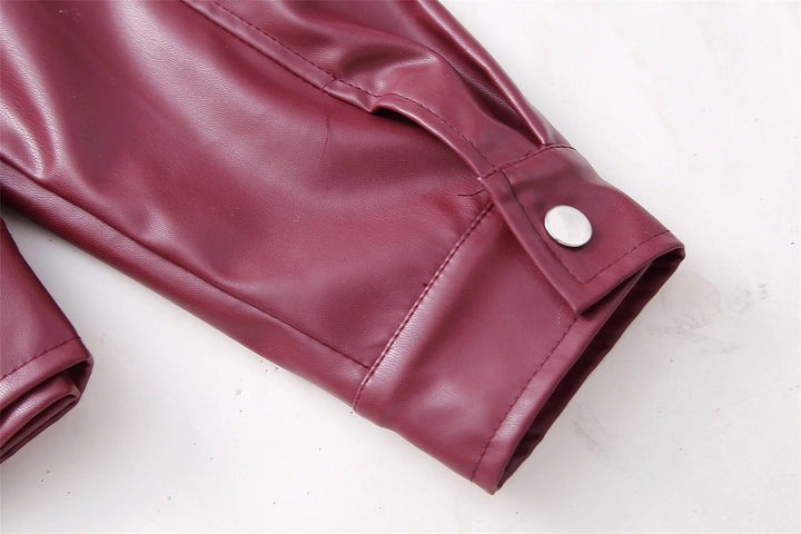 Sophia | Luxuriöse rote Lederjacke für den Herbsttrend