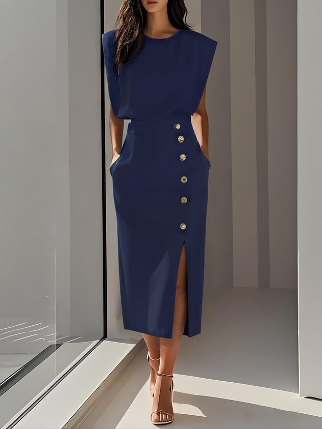 Valeria | Stilvolles Freizeitkleid Damen mit V-Ausschnitt