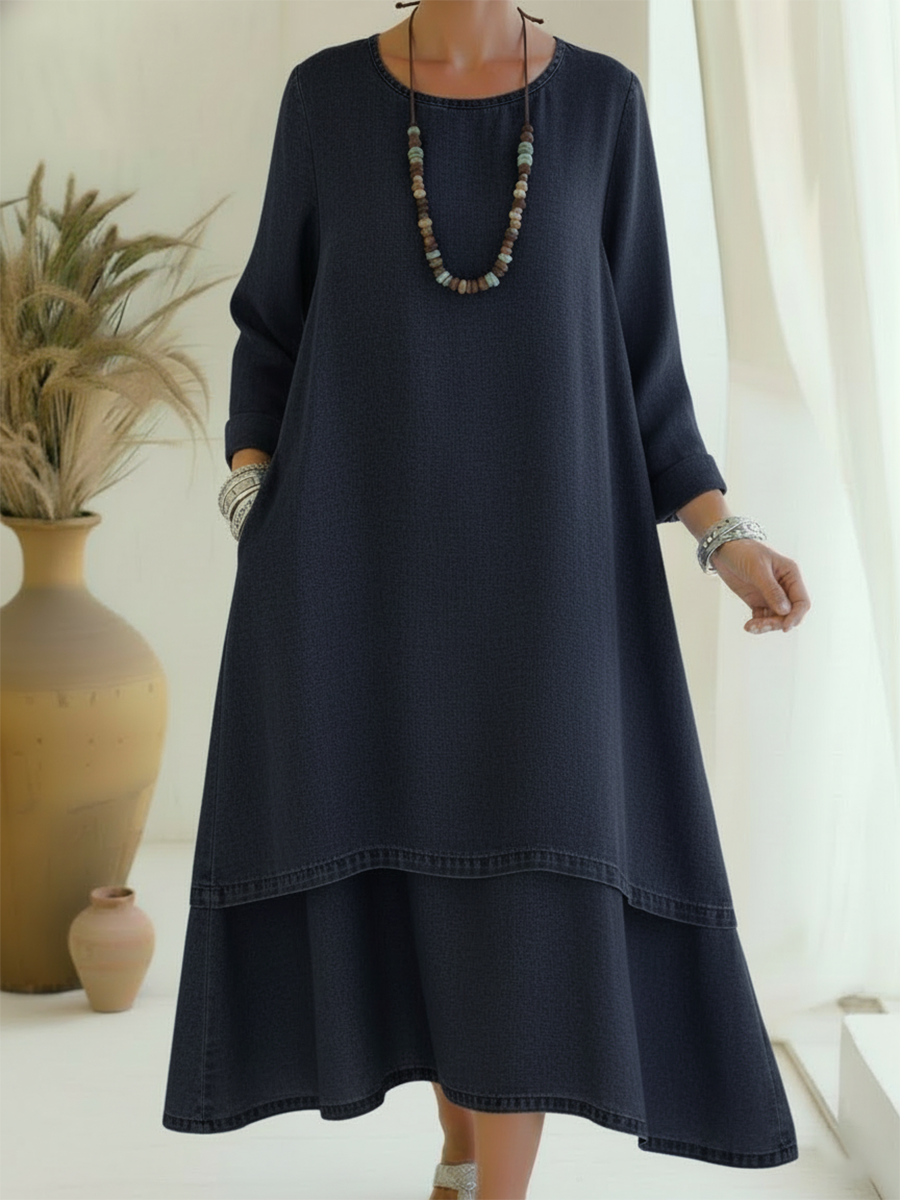 Alena | Elegantes Midi-Kleid mit sanftem Stoff