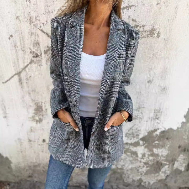 Juliette | Eleganter Damenblazer mit klassischem Hahnentrittmuster
