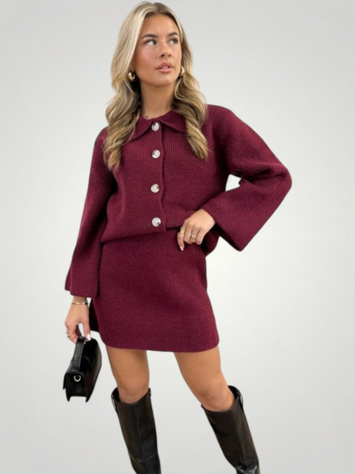 Maren | Elegantes Button-Down-Set mit Rock