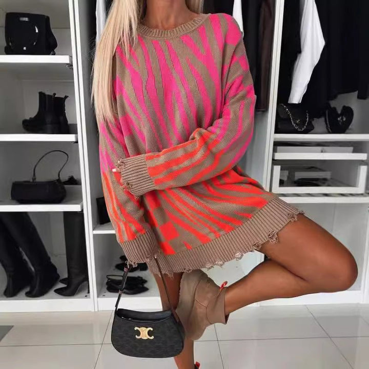 ElisaBerlin | Zebra-Muster Pullover im Casual-Stil