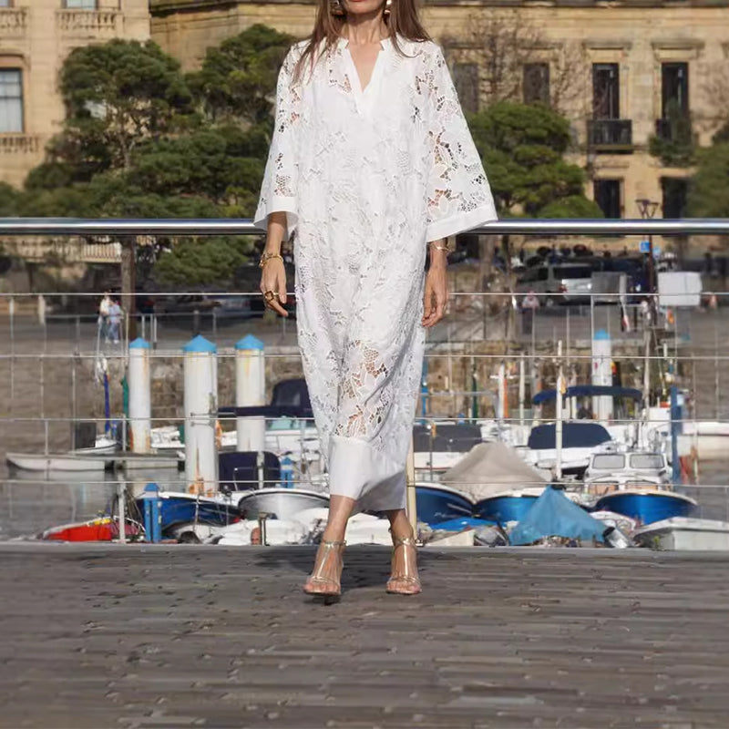 Hattie | Elegantes Maxikleid aus floraler Spitze