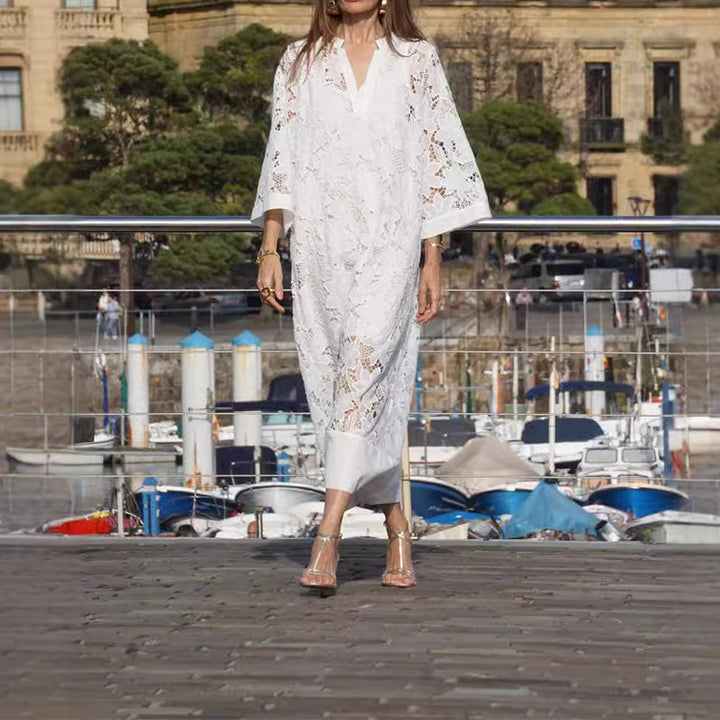 Hattie | Elegantes Maxikleid aus floraler Spitze