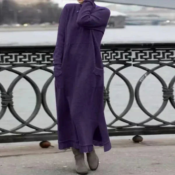 Lea | Langes Wollkleid mit Baumwollanteil für Damen