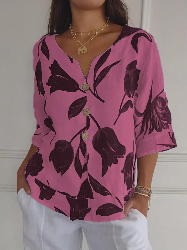 Casandry | Stylische Sommerbluse mit V-Ausschnitt