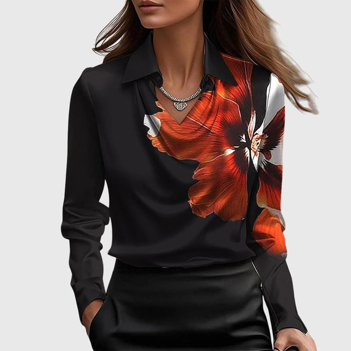 Isabella | Luxuriöse Bluse mit plissiertem Ausschnitt