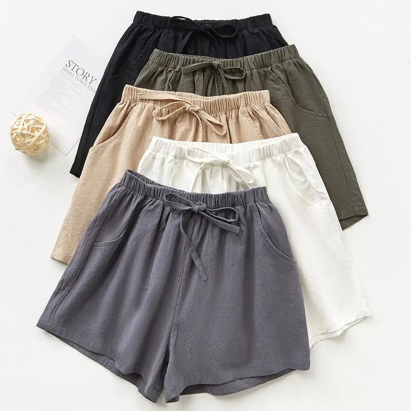 Elara | Leinen Shorts mit schrägen Taschen