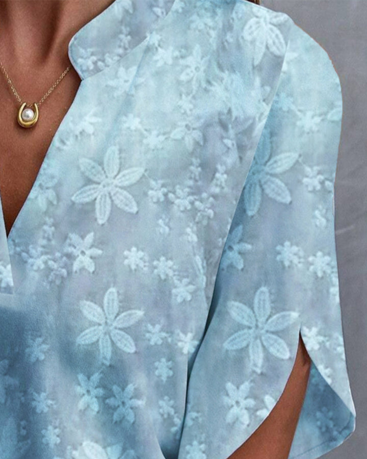 Ellen | Elegante geblümte Bluse mit Rüschenärmeln