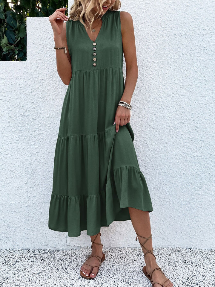 Smock-Kleid | Bequemes Freizeitkleid mit Knöpfen