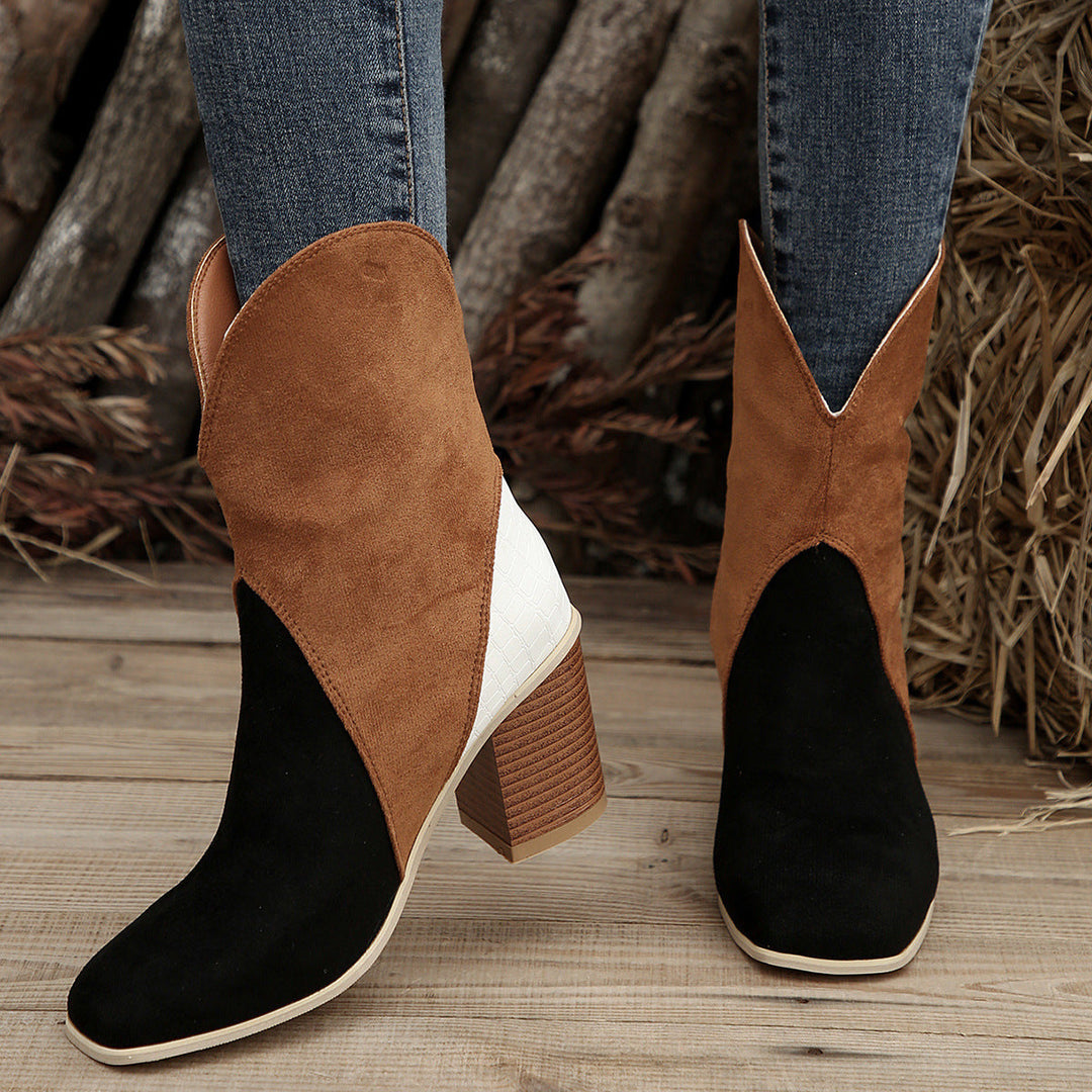 Kasha | Damen-Wildlederstiefel mit Blockabsatz