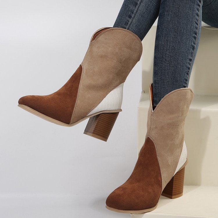 Kasha | Damen-Wildlederstiefel mit Blockabsatz