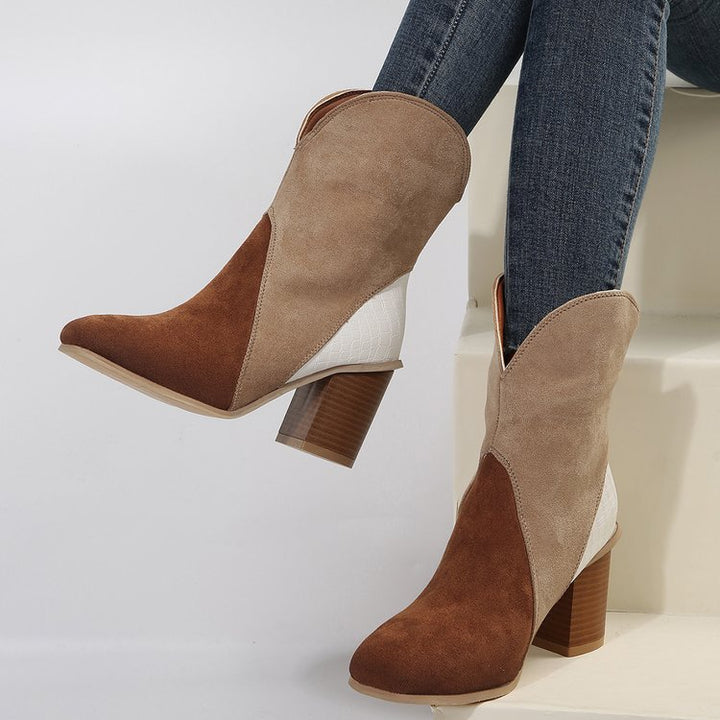Kasha | Damen-Wildlederstiefel mit Blockabsatz