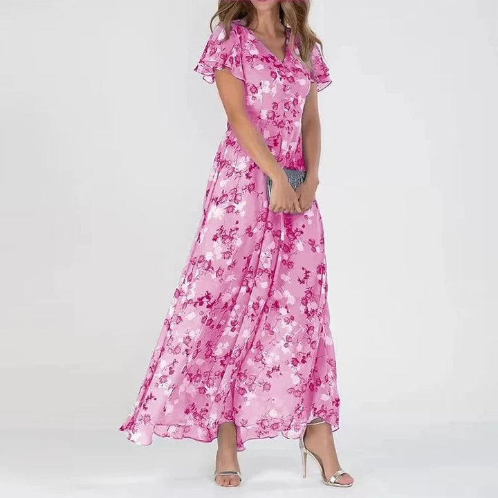 Lidia | Langes Kleid mit Blumenmuster