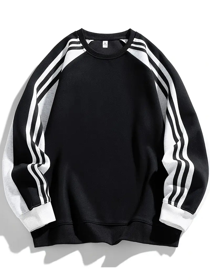 Leandro | Sweatshirt mit Streifenärmeln & Rundhalsausschnitt