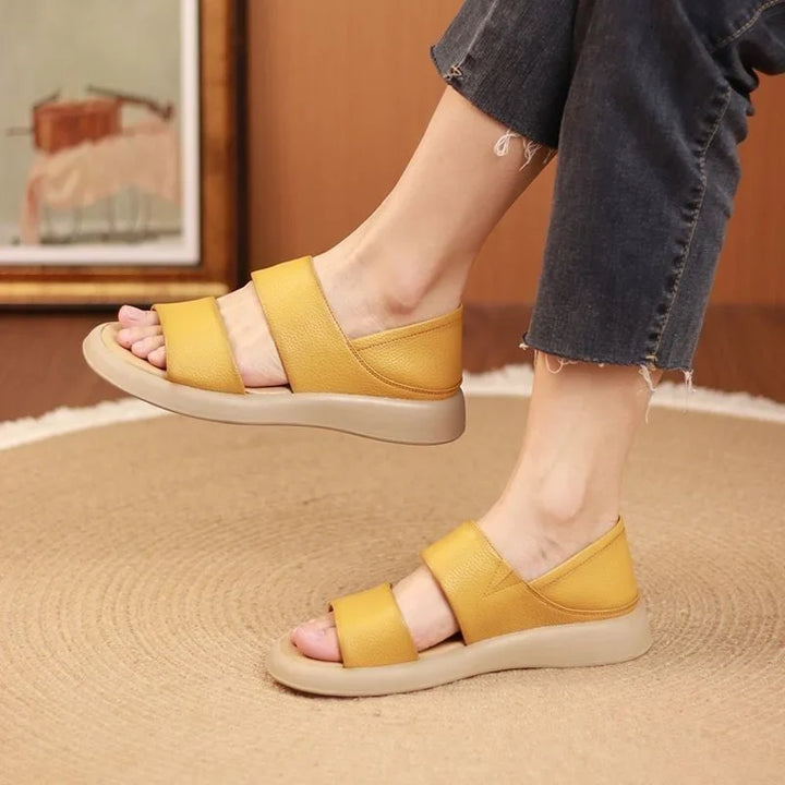 Neue stilvolle Damen-Sandalen aus echtem Leder mit dicker Sohle (Letzter Tag 50% Rabatt!)