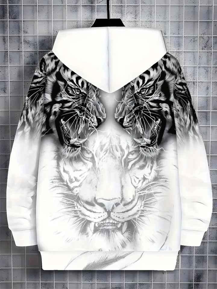 Jonas | Lässige Hoodie-Jacke mit modernem Tigerdesign