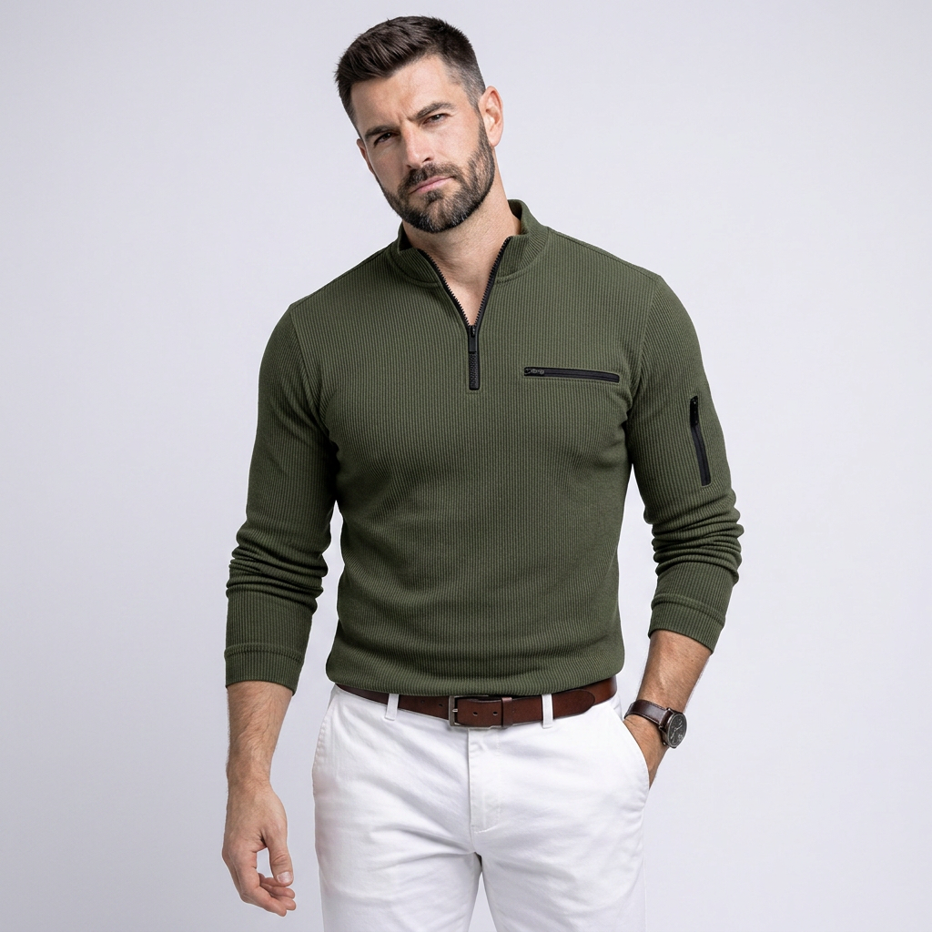 David | Modernes Herren Shirt mit Zip Detail