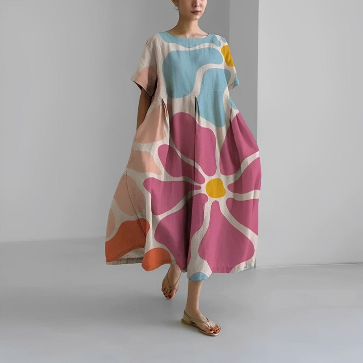 Rosa | Boho-Blumenkleid - Frühling mit verspieltem Chic und Leichtigkeit
