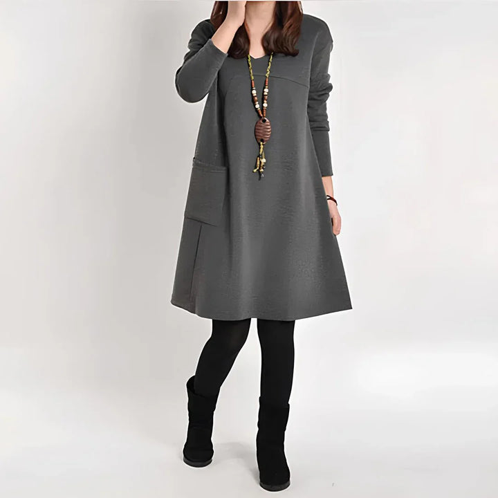 Elnara | Lang geschnittenes elegantes Damenkleid