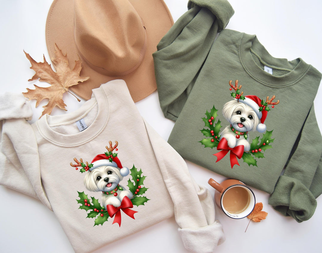 Weihnachtspullover für Hunde mit Malteser-Motiv