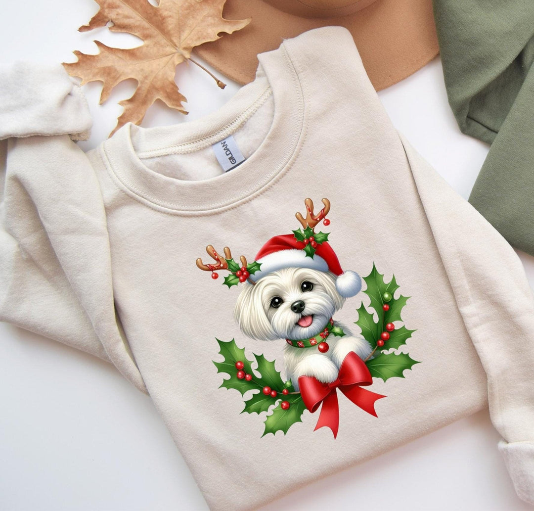 Weihnachtspullover für Hunde mit Malteser-Motiv