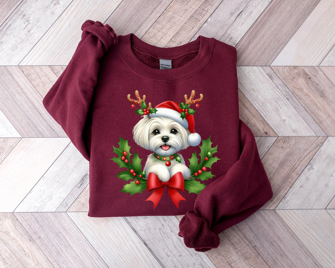 Weihnachtspullover für Hunde mit Malteser-Motiv