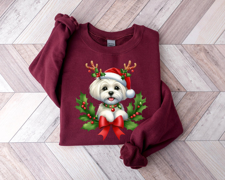 Weihnachtspullover für Hunde mit Malteser-Motiv