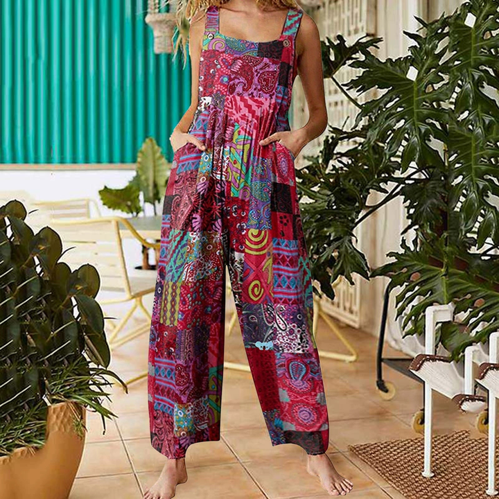 Mirela | Luftige Latzhose mit Blumenmuster