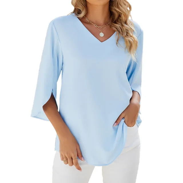 Verna Bluse mit V-Ausschnitt für Büro und Freizeit