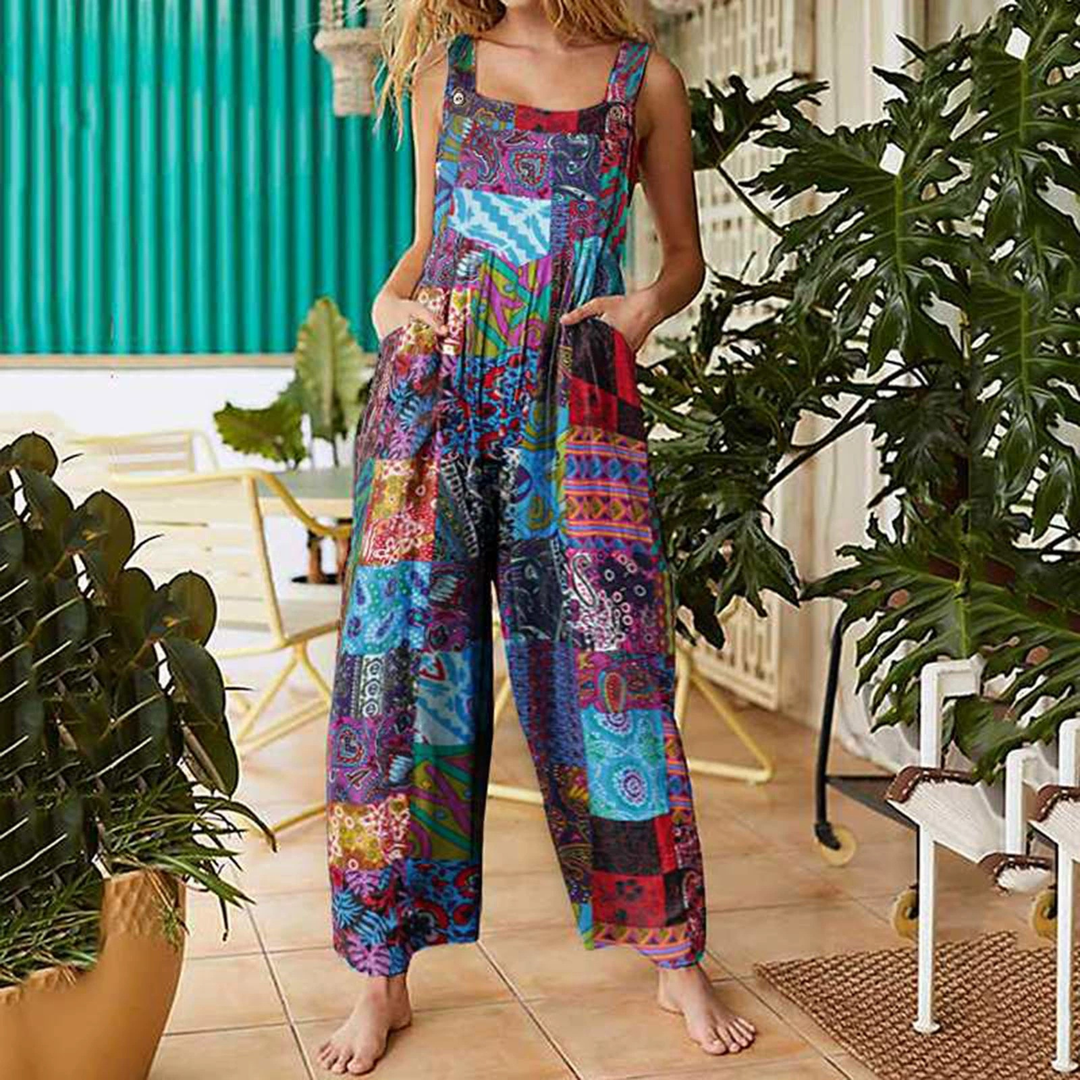 Mirela | Luftige Latzhose mit Blumenmuster