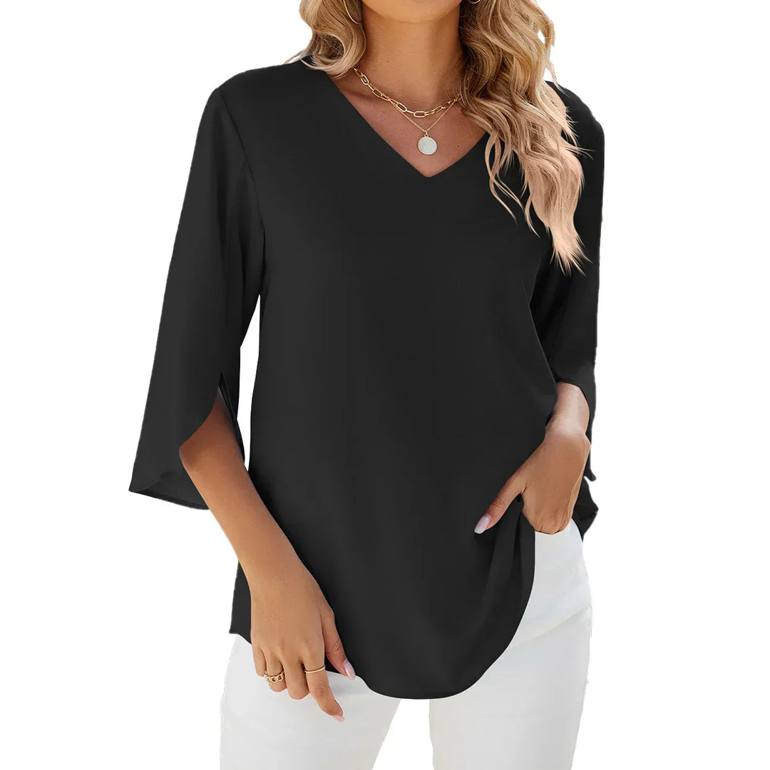 Verna Bluse mit V-Ausschnitt für Büro und Freizeit