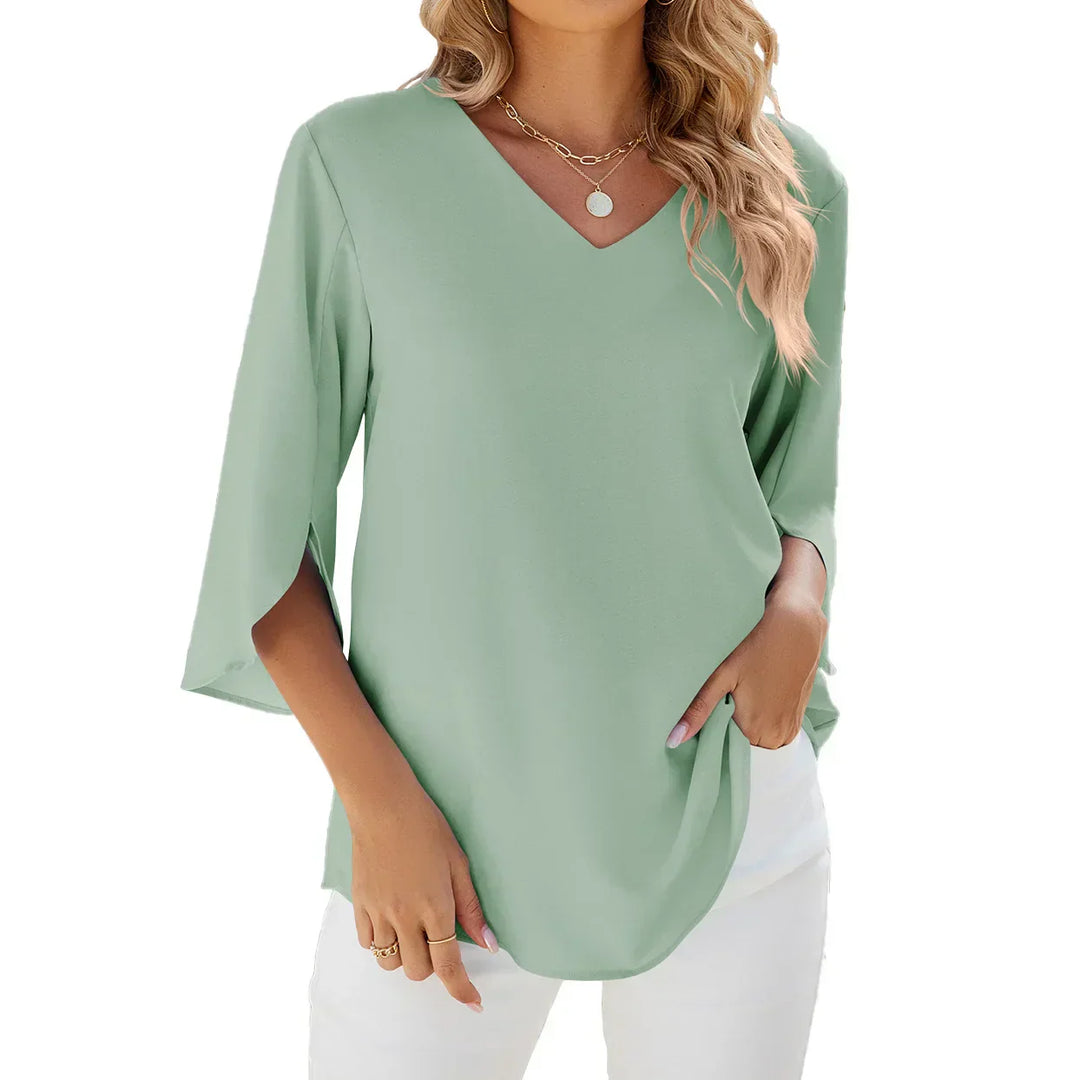 Verna Bluse mit V-Ausschnitt für Büro und Freizeit