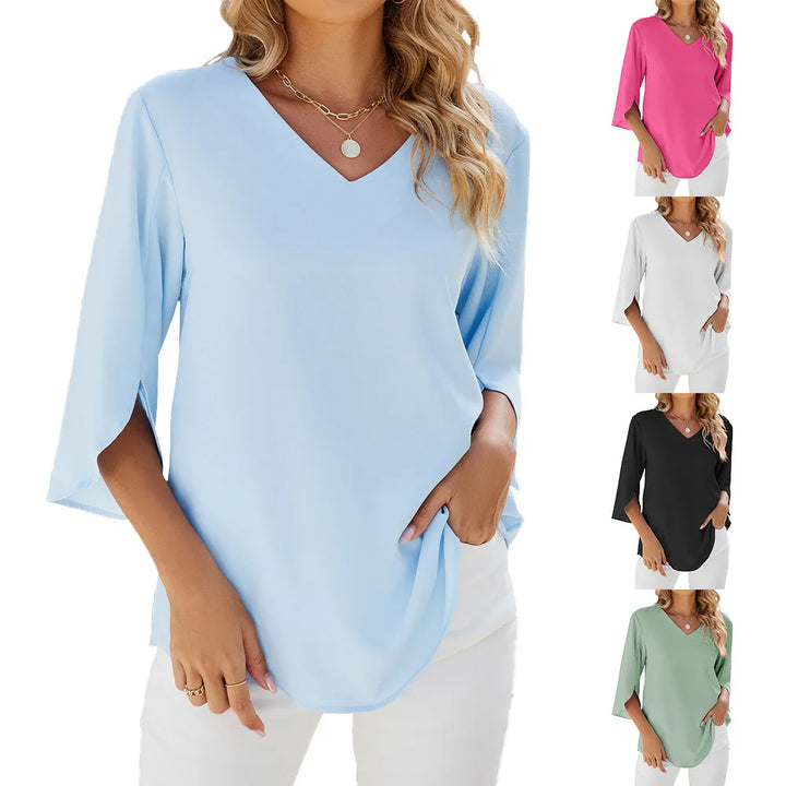 Verna Bluse mit V-Ausschnitt für Büro und Freizeit