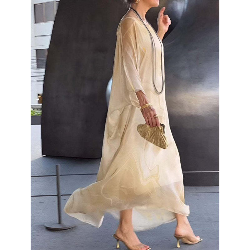 Chiffonkleid mit Marmormuster für Damen
