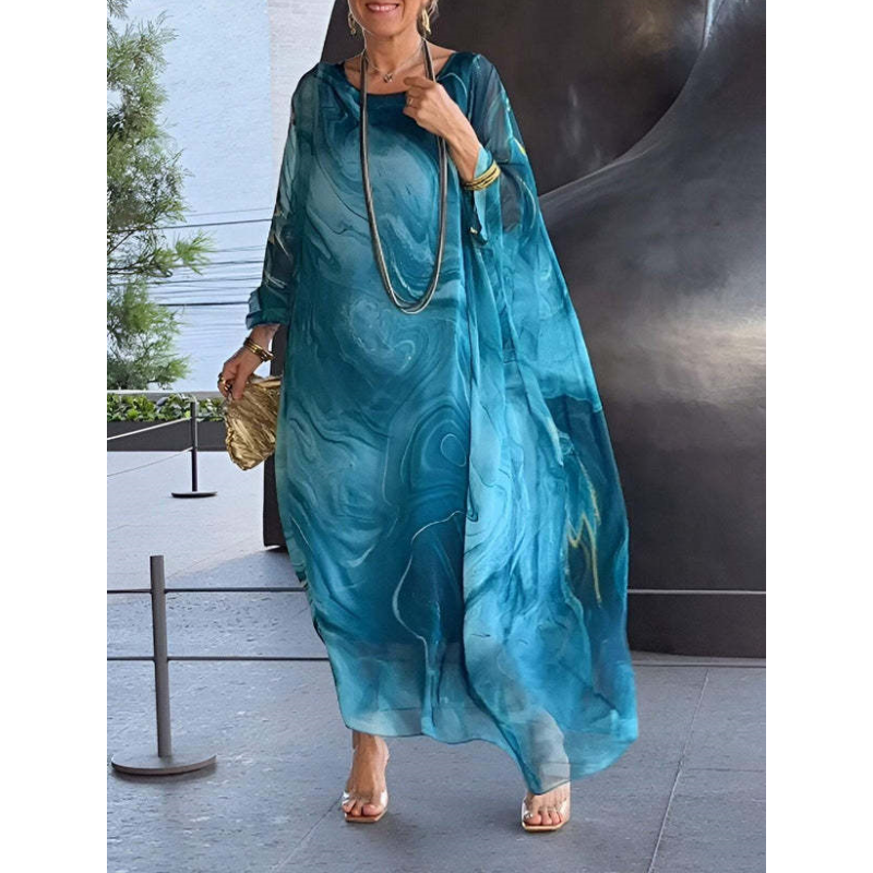 Chiffonkleid mit Marmormuster für Damen