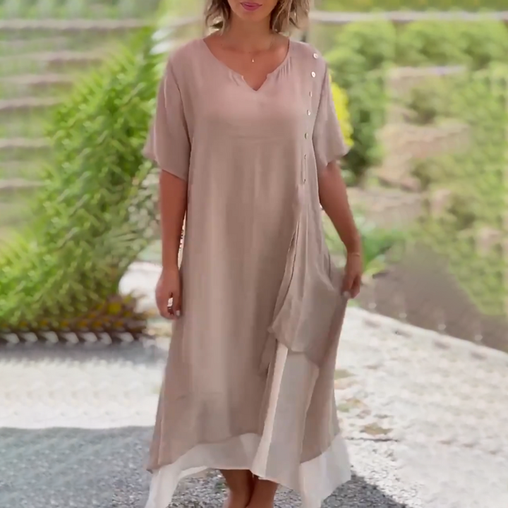Sietske | Bequemes Kleid mit V-Ausschnitt