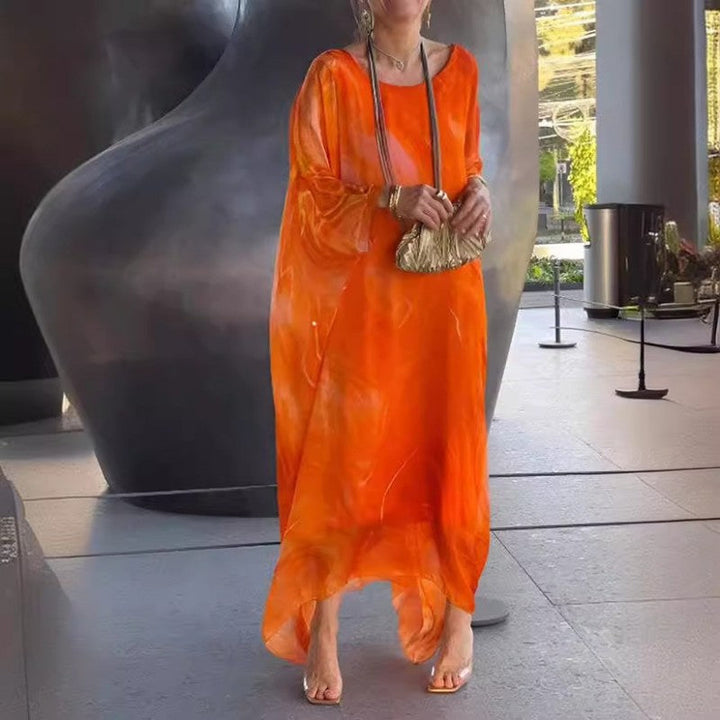 Chiffonkleid mit Marmormuster für Damen