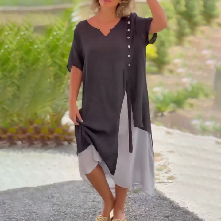 Sietske | Bequemes Kleid mit V-Ausschnitt