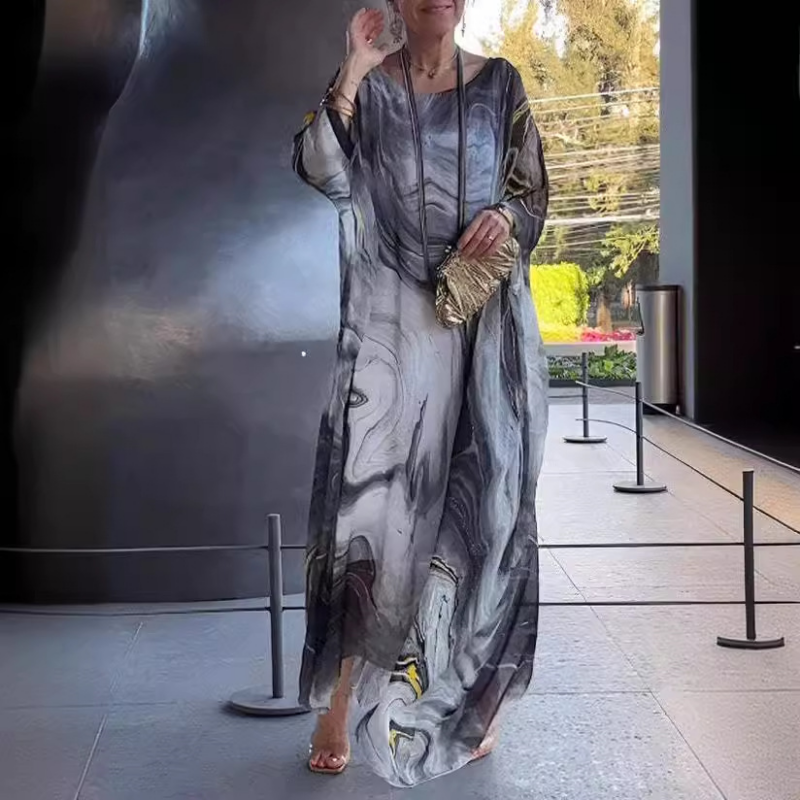 Chiffonkleid mit Marmormuster für Damen