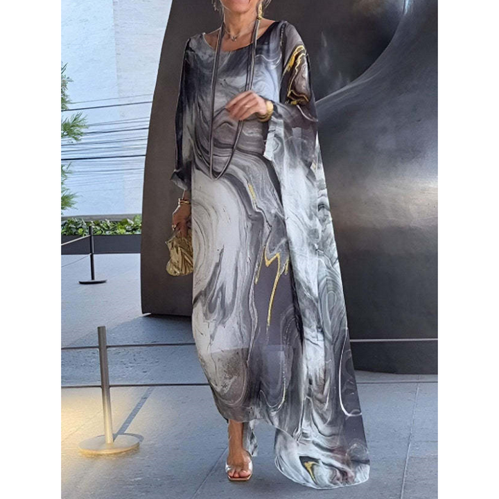 Chiffonkleid mit Marmormuster für Damen