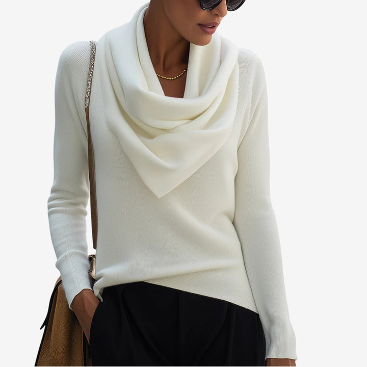 Clara | Eleganter Pullover mit drapiertem Halsdesign