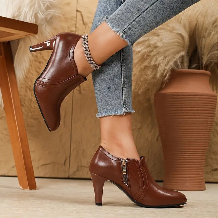 Emilia | Lederstiefel mit seitlichem Reißverschluss