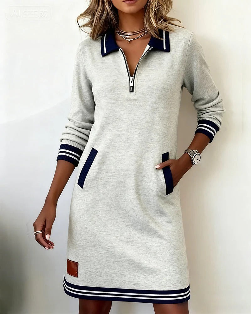 Lea | Stilvolles Damen Kleid aus Baumwolle mit langen Ärmeln