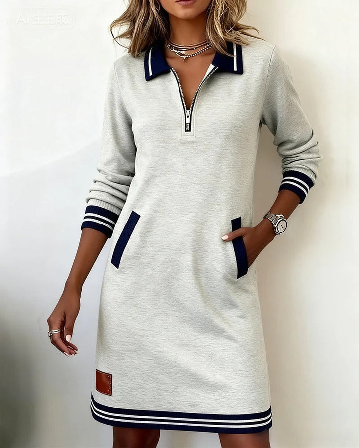 Lea | Stilvolles Damen Kleid aus Baumwolle mit langen Ärmeln