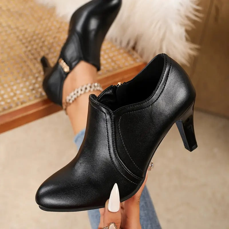 Emilia | Lederstiefel mit seitlichem Reißverschluss