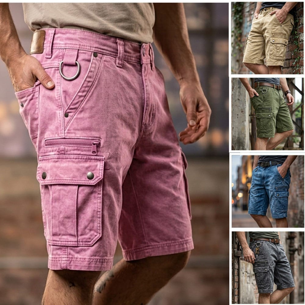 Nico | Denim Cargo Shorts Herren Zeitlos